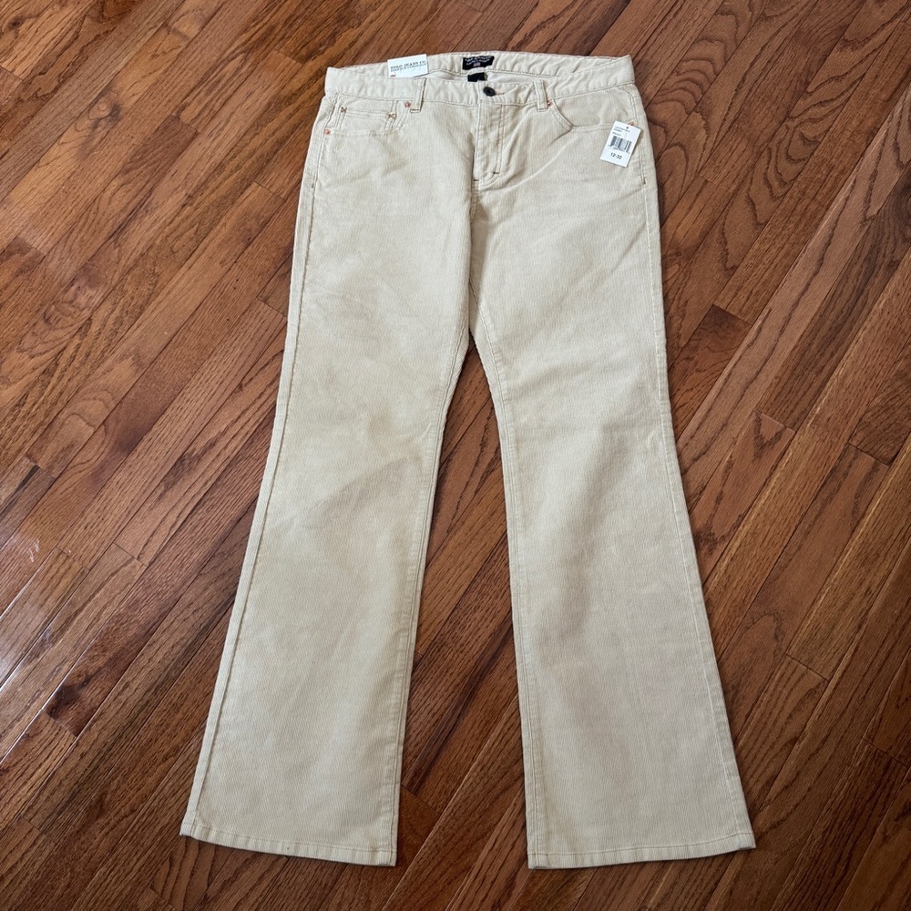VTH Polo Jeans Co. Ralph Lauren Corduroy Pant Size 12 Stretch Ivory Flare